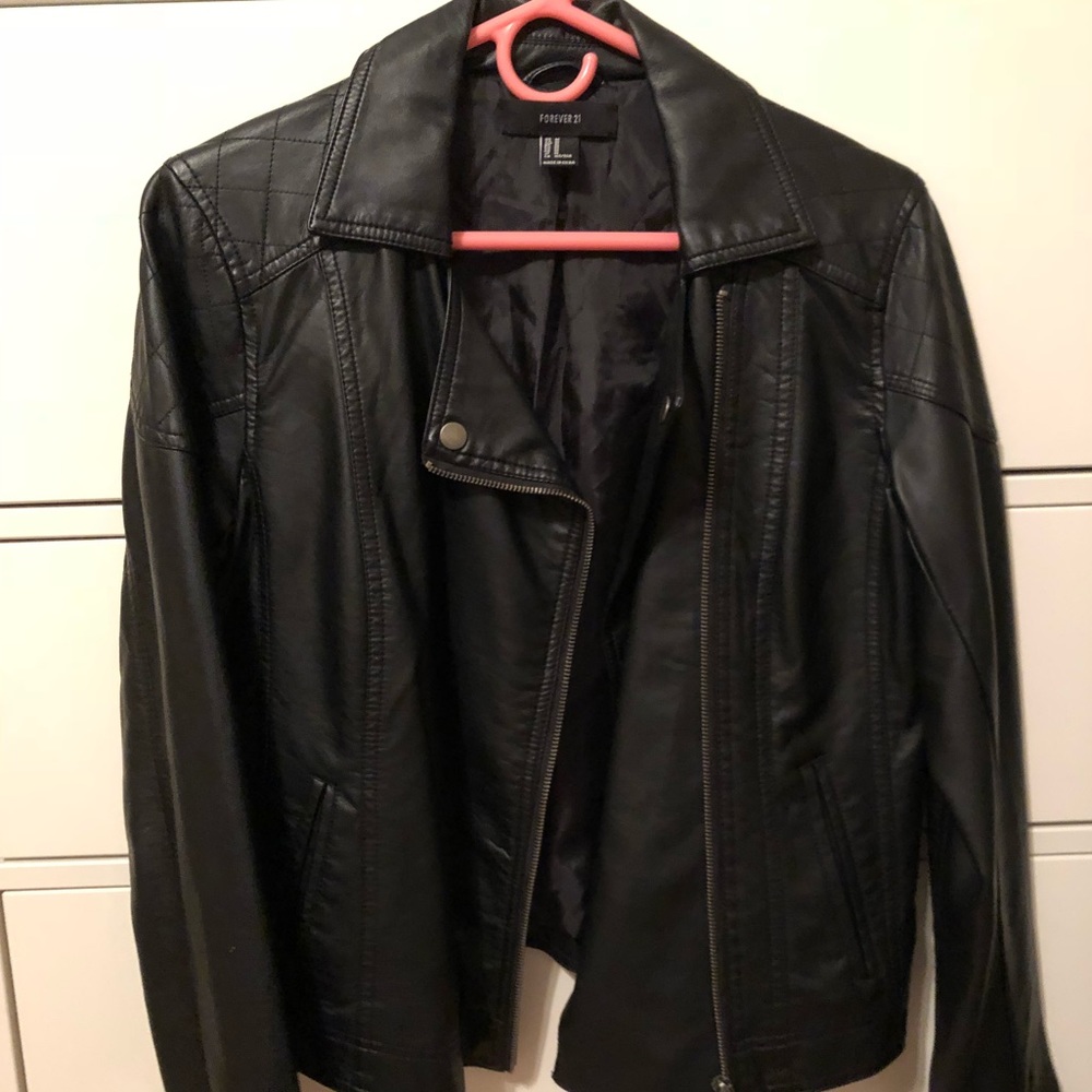 Black leather jacket